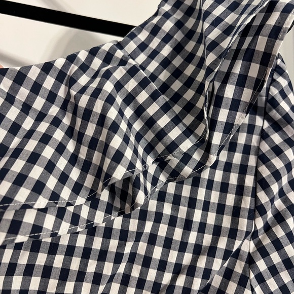 JCrew one shoulder double ruffle blouse Sz 14 - Picture 2 of 4